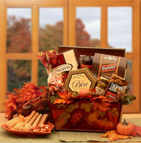 fall gift basket, thanksgiving gift basket, fall snack basket