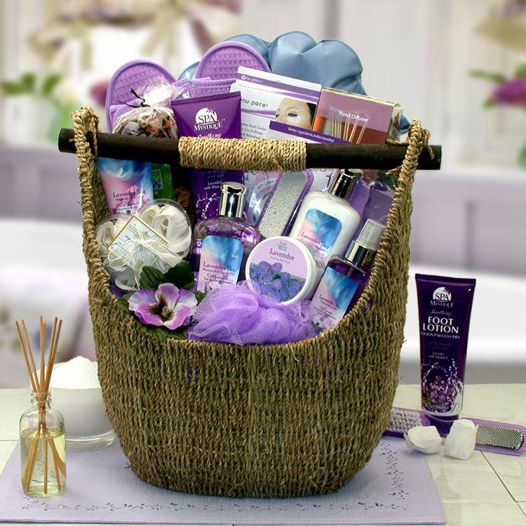 gift for her, spa gift basket, pamper gift basket, spa basket