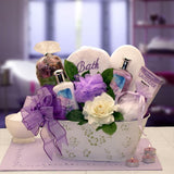 gift for her, spa gift basket, pamper gift basket, spa basket