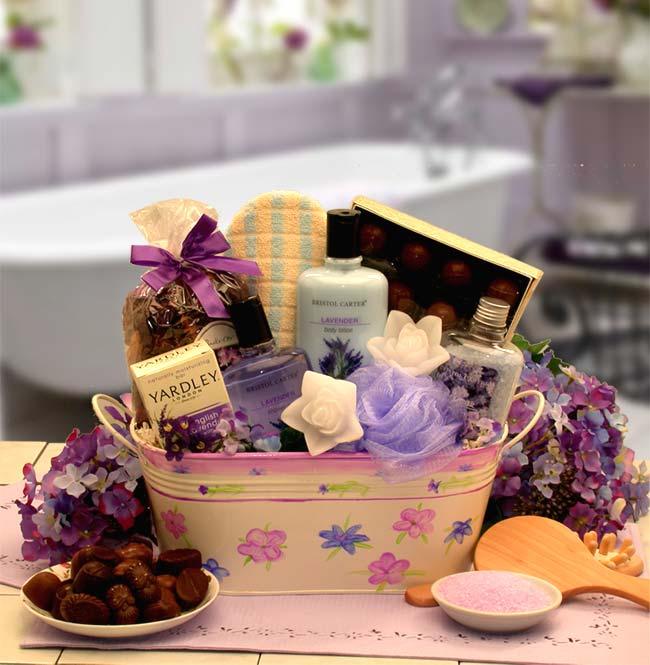 gift for her, spa gift basket, pamper gift basket, spa basket
