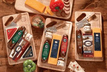 meat and cheese board, meat and cheese gift, sausage and cheese gift