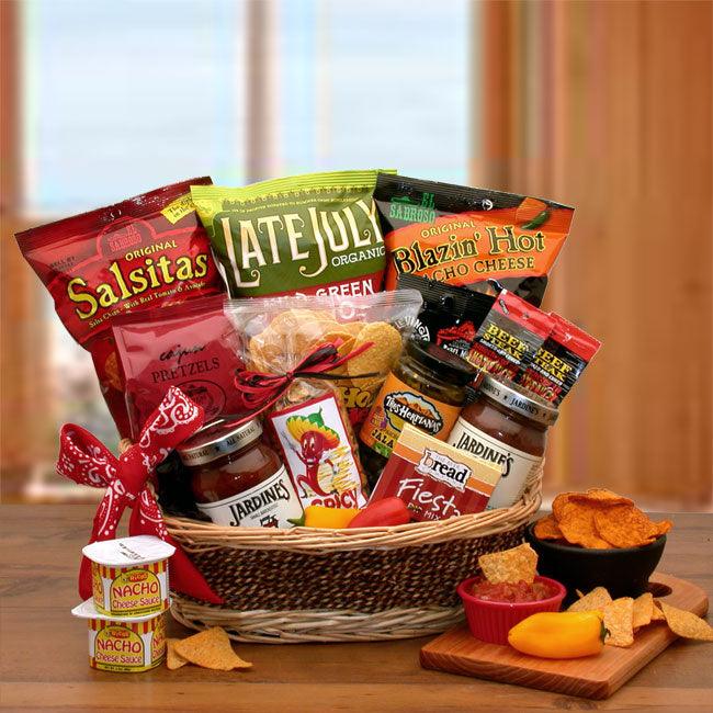 chips and salsa basket, chips gift basket, tortilla chips gift, spicy gift, gift for him, salsa, fathers day gift, gift idea for dad,