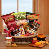 chips and salsa basket, chips gift basket, tortilla chips gift, spicy gift, gift for him, salsa, fathers day gift, gift idea for dad,