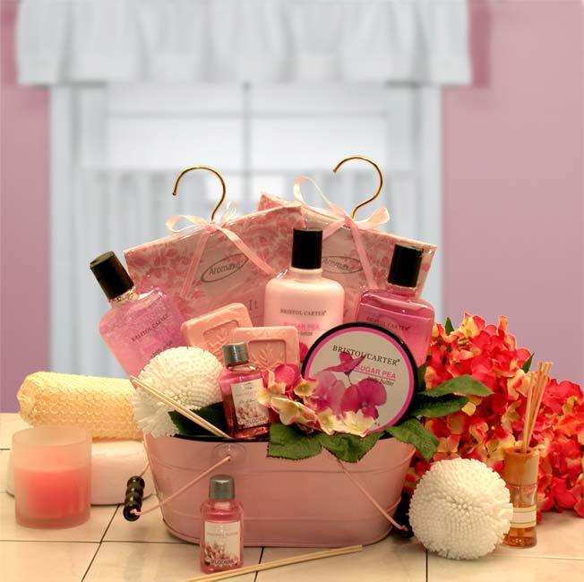 gift for her, spa gift basket, pamper gift basket, spa basket