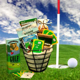 golf gift, golf gift basket, golf basket, sports gift basket, sport basket, sports gift, gift for him, gift for man, mans gift basket, men's gift basket