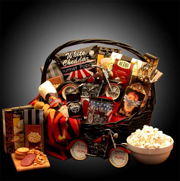 motorcycle gift basket, motorcycle gift, sports gift basket, sport basket, sports gift, gift for him, gift for man, mans gift basket, men's gift basket